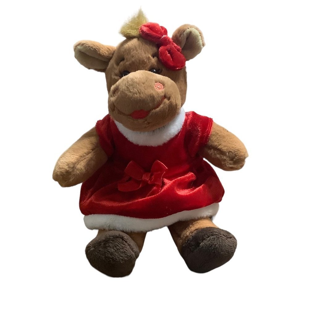 Build-A-Bear Workshop Holly The Christmas Moose Plush Stuffed Animal 10" Dress